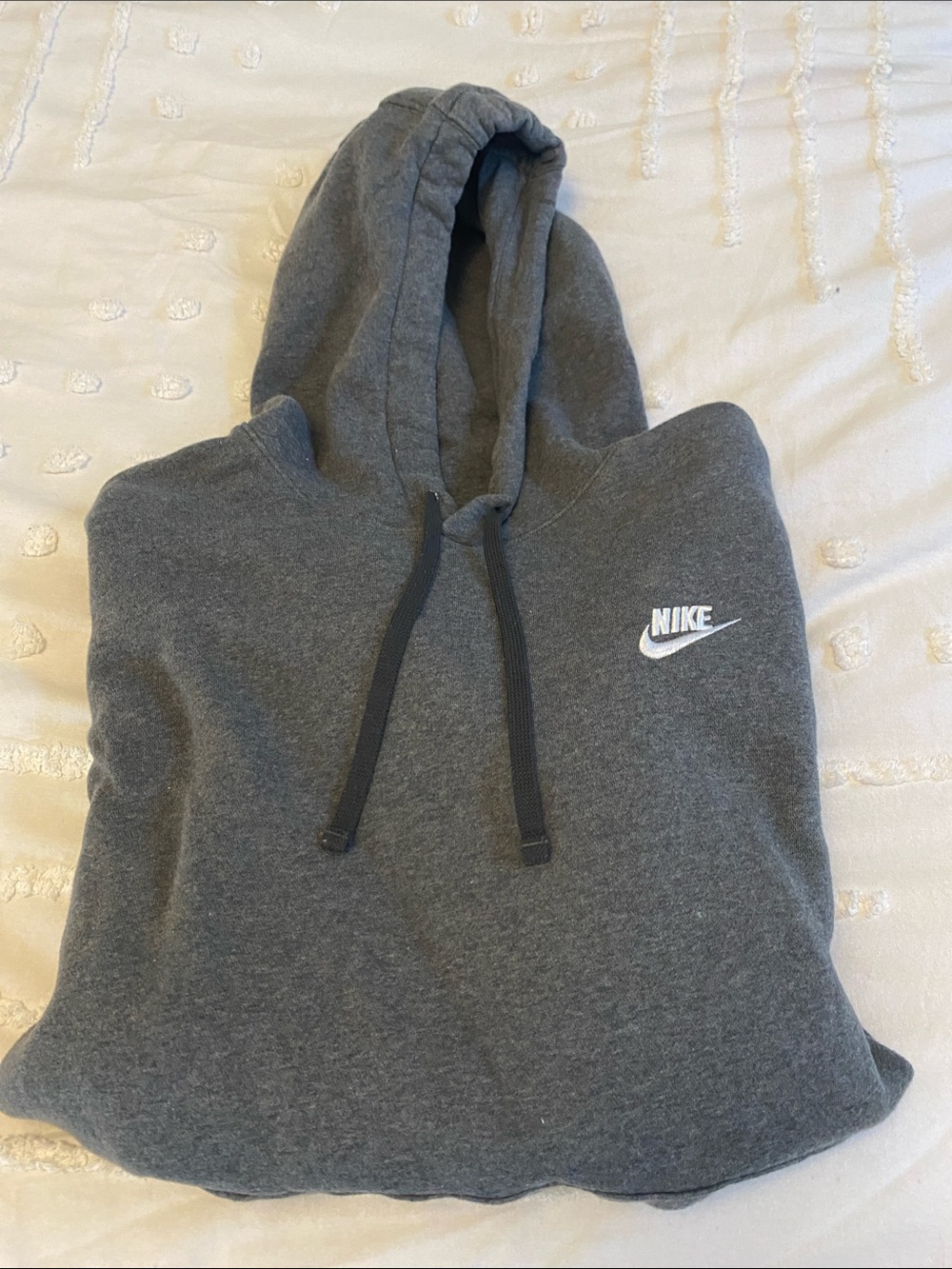 Nike Dark Gray Pullover Hoodie with White Swoosh